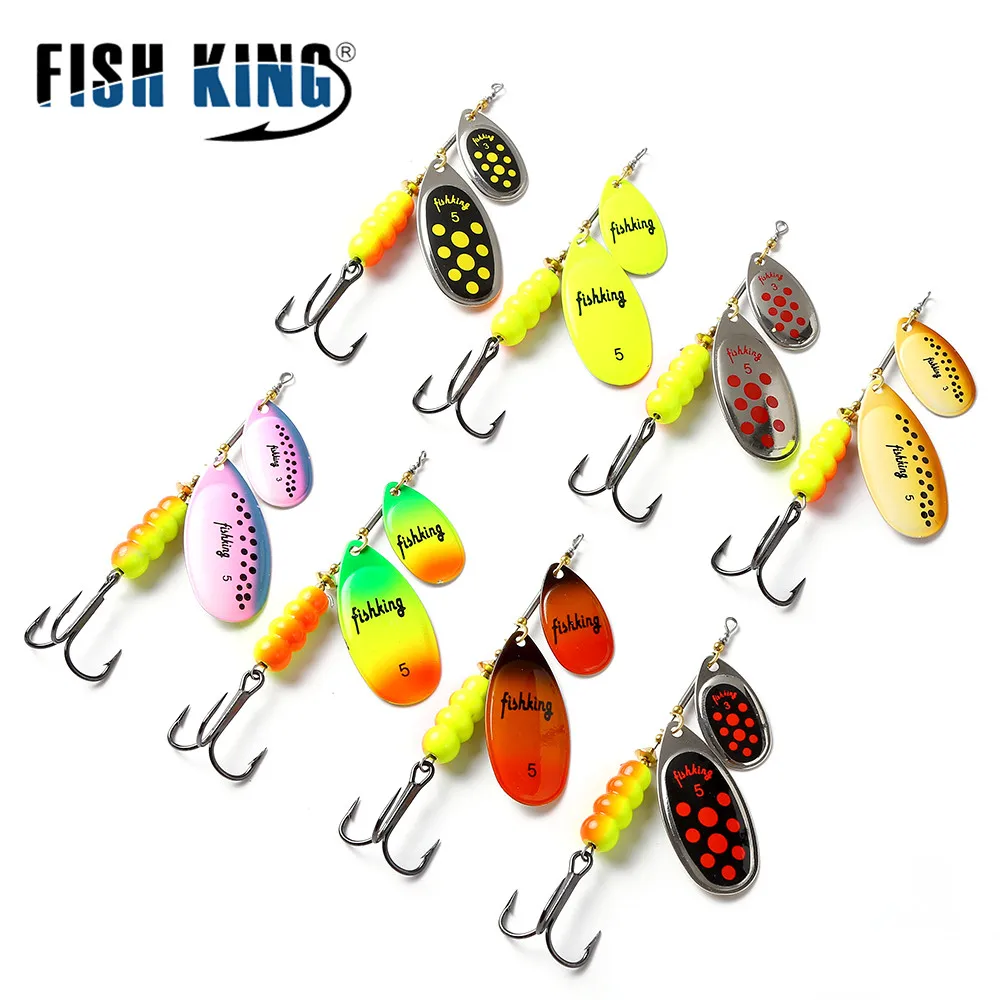 

FISH KING 11cm 25g Double Spinner bait hard Wobbler Spoon lures Pike Fishing metal fishing bait Topwater Long Cast Fishing Lure