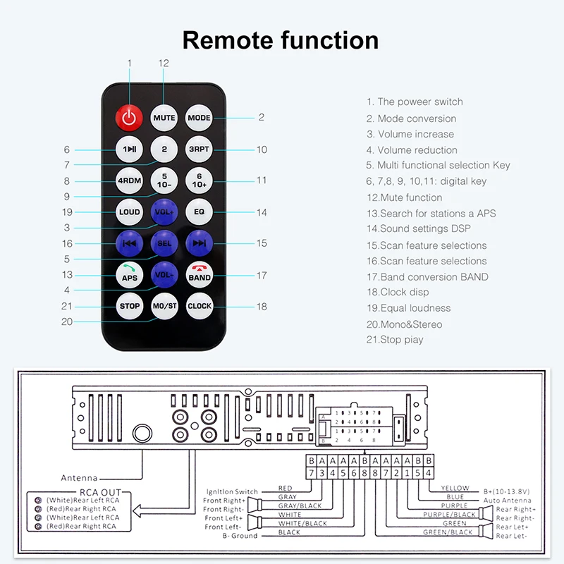 Авторадио 12 в Bluetooth V2.0 автомобильный стерео в тире 1 Din FM Aux вход приемник SD USB MP3 MMC WMA автомобильный Радио плеер