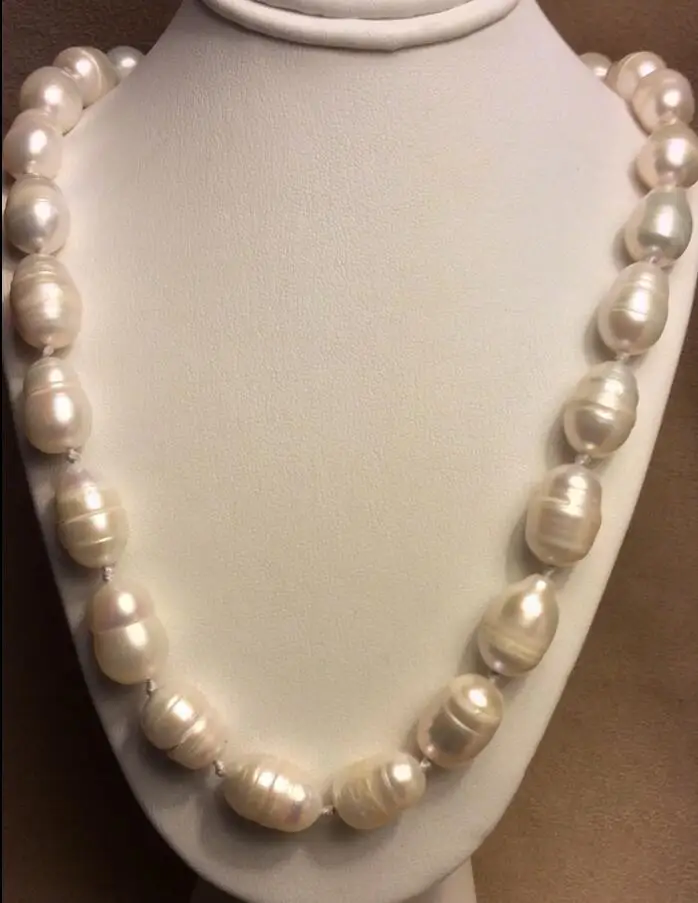 

Hot sale new Style >>>>>BEAUTIFUL 10-12MM SOUTH SEA BAROQUE WHITE PEARL NECKLACE 18