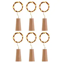 6 шт. 1 м светодиодный медный провод коркер гирлянда сказочные огни для стеклянной Крафтовая бутылка год/Рождество/День Святого Валентина свадебные украшения