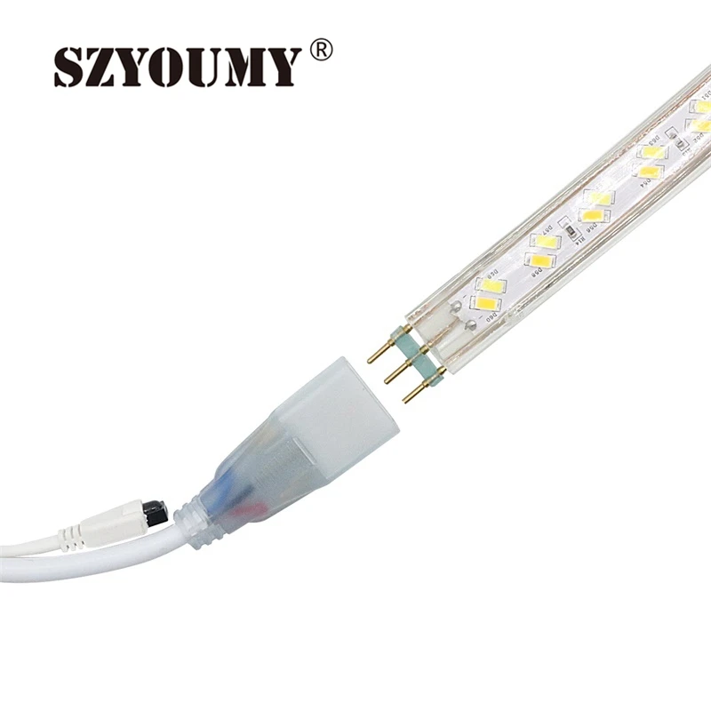SZYOUMY 5730 120 светодиодный s/m 220 V Светодиодная лента CCT холодный белый и теплый белый двойной белый Диммируемый ленточный светильник + регулятор