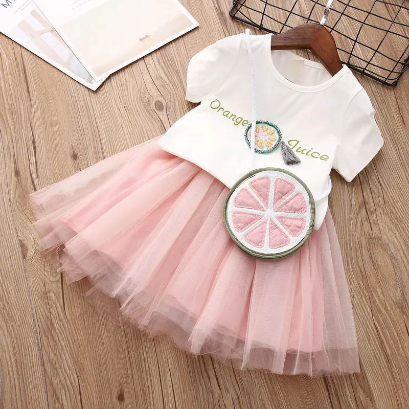 Baby Summer Dress 2018 Casual Summer Style Girls Clothing Set White Lace T-shirt+Skirt With A bag 3pcs Suits Kids Clothes O-Neck Baby Summer Dress 2018 Casual Summer Style Girls Clothing Set White Lace T-shirt+Skirt With A bag 3pcs Suits Kids Clothes O-Neck