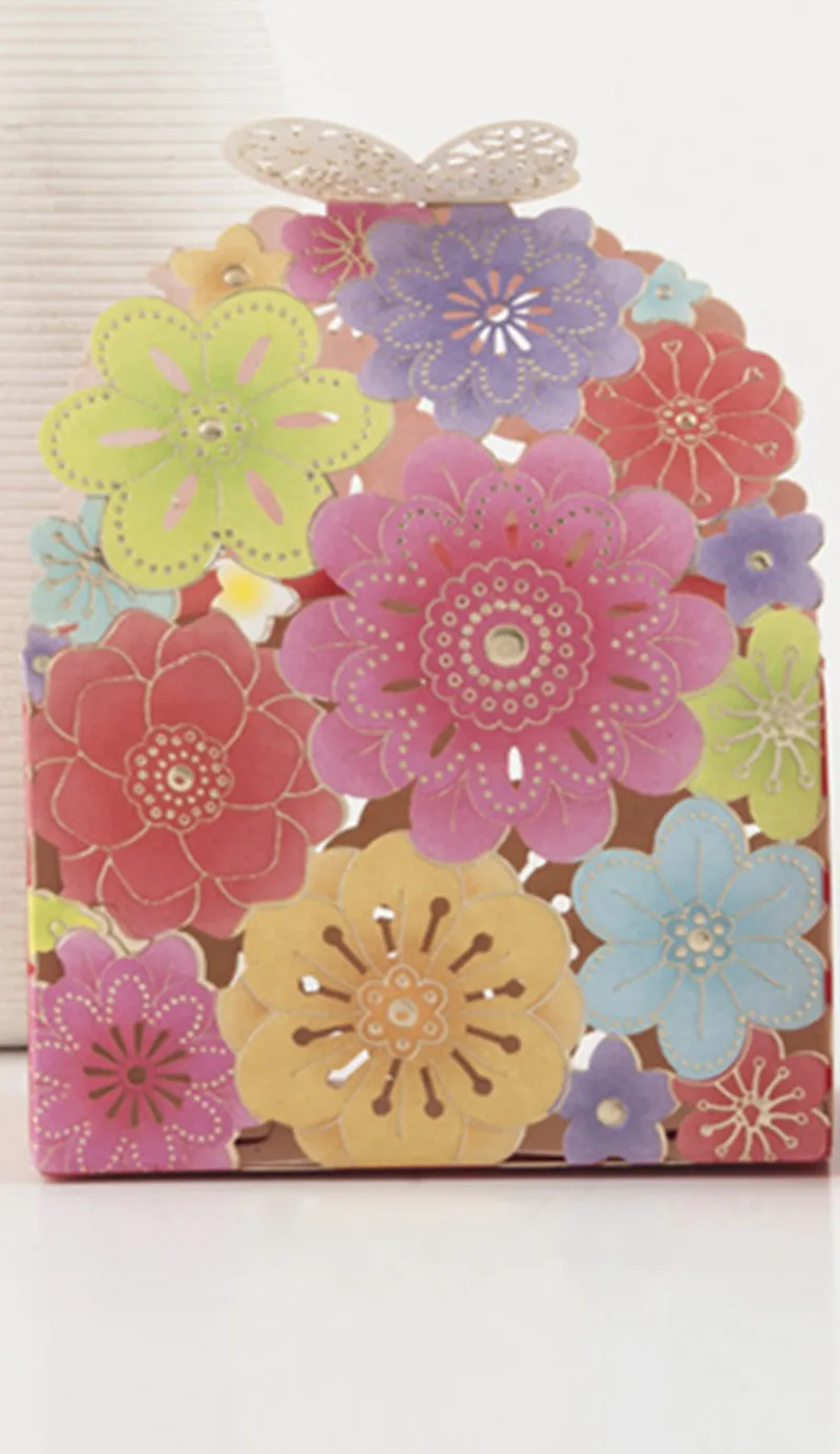 10 шт. бумажная коробка для конфет полая бабочка Европейский Стиль Подарочные коробки, свадебные сувениры Милая индивидуальная оберточная бумага для шоколада - Цвет: multicolor