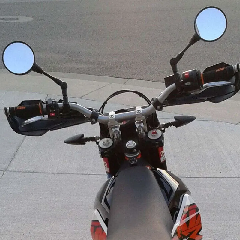 1 pair Universal Custom Aluminum Motorcycle Motocross Mirror Rearview Moto Side Mirrors For Kawasaki Honda Yamaha ATV Black