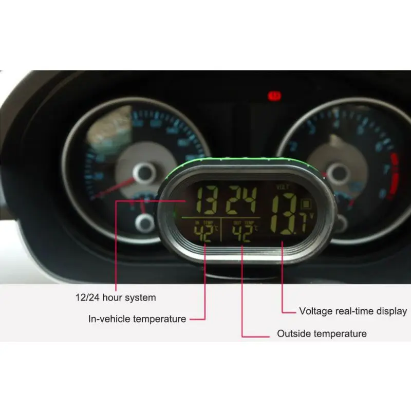 Автомобильные часы электронные часы для автомобиля Автомобильный термометр светящиеся часы мульти-функция автомобиля температура часы Вольтметр