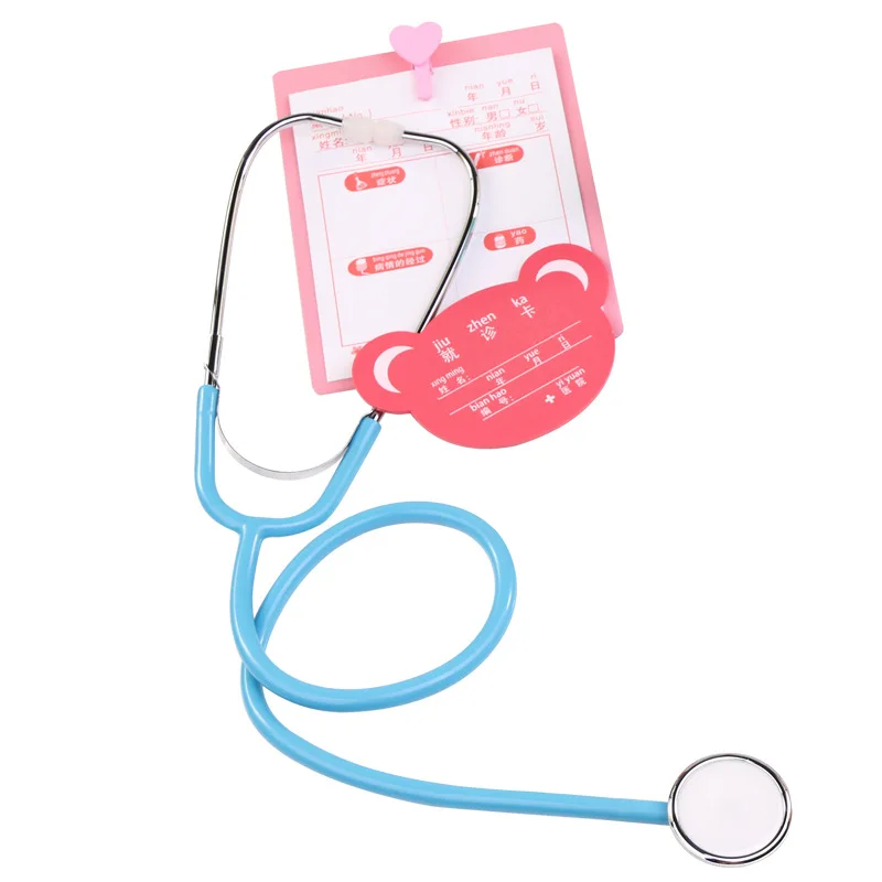 Unisex Toddler Pretend Play Stethoscope Toy Doctor Toys Wood Simulation Dentist Toy Accessories Small Nurses Injection Tool Girl 3