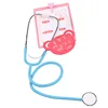 Unisex Toddler Pretend Play Stethoscope Toy Doctor Toys Wood Simulation Dentist Toy Accessories Small Nurses Injection Tool Girl 3