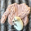pink Шерсть свитер ручной вязать Женская мода Широкий свободный свитер Настроить ручной работы пальто - Цвет: pink