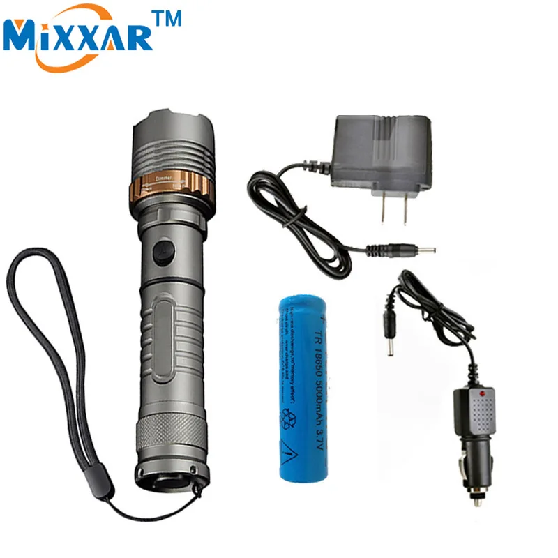 zk30 4000LM Self Defense Rechargeable LED flashlight Cree XM L T6 powerful led Tactical Torch lamps
