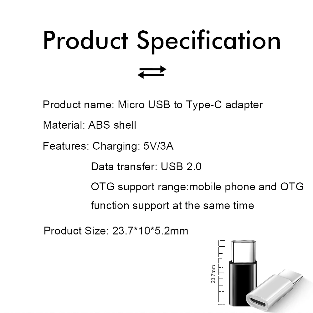 NYFundas 3PCS Type-C to Micro Usbc Adapter For Samsung Galaxy S9 S8 plus Xiaomi Mi 8 6 Moto X4 Macbook Pro Lg G6 5 Usb C Cable (6)