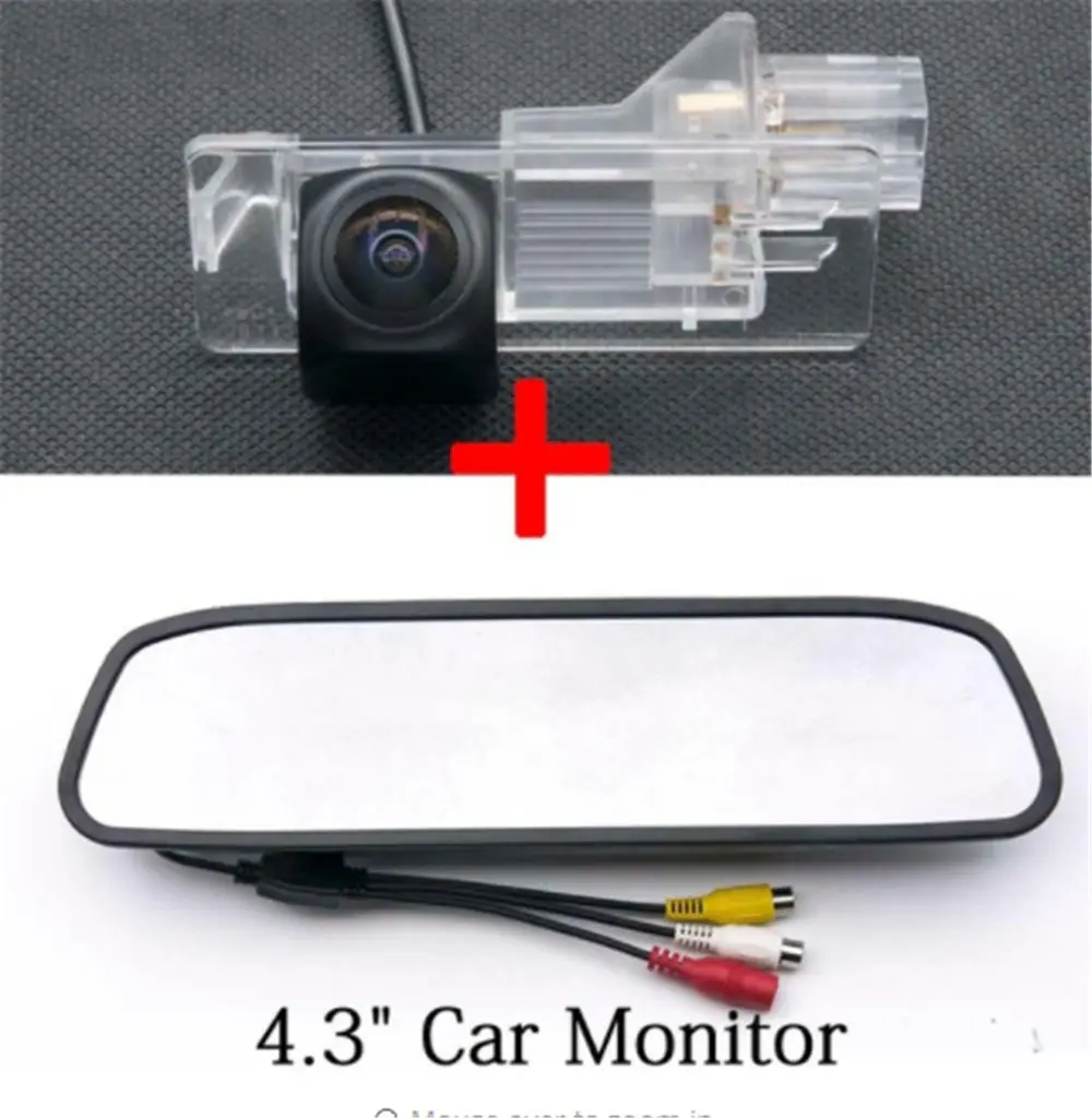 1080P рыбий глаз MCCD Starlight автомобильная парковочная камера заднего вида для Renault Fluence 2013 Автомобильная камера заднего вида - Название цвета: camera with Monitor