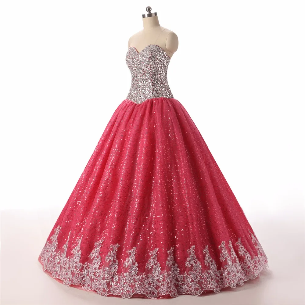 BRLMALL шикарный украшенный бусами кристалл vestidos de 15 anos милое вечернее платье без спинки пышные платья с курткой