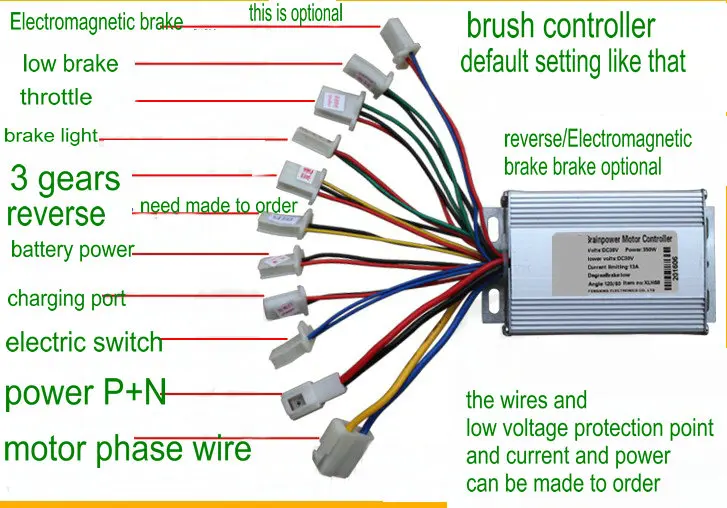 2021 24v36v48v 200w/500w/800w/1000w Brush Controller For Electric Bike
