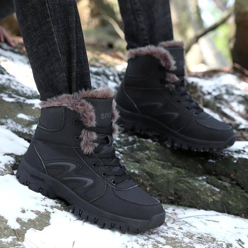 YRRFUOT Зимние новые теплые походные ботинки для взрослых брендовые уличные высококачественные мужские походные ботинки Роскошные водонепроницаемые мужские прогулочные ботинки