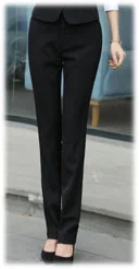 black pant IZICFLY Стиль стюардесса короткое пальто в формальном стиле дамский костюм стюард жилет бизнес с юбкой и униформа брюки набор большой размер - Цвет: black pant
