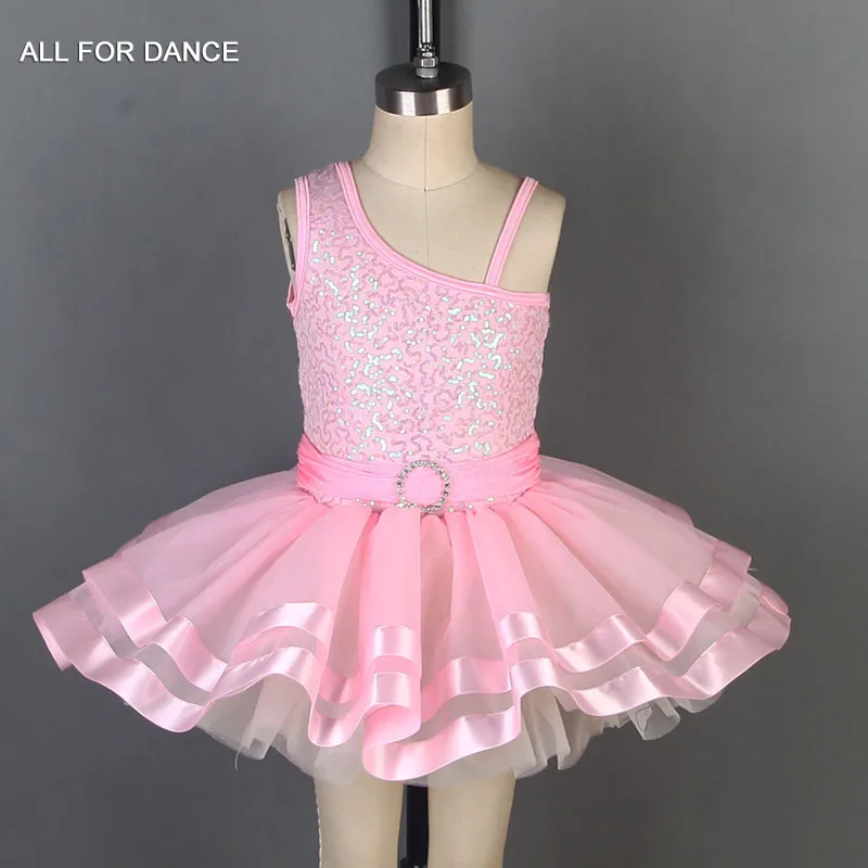 

19812 Pink Sequin Bodice Kid Ballet Dance Costumes Tutu Stage Performance Ballet Dance Tutu Dancewear