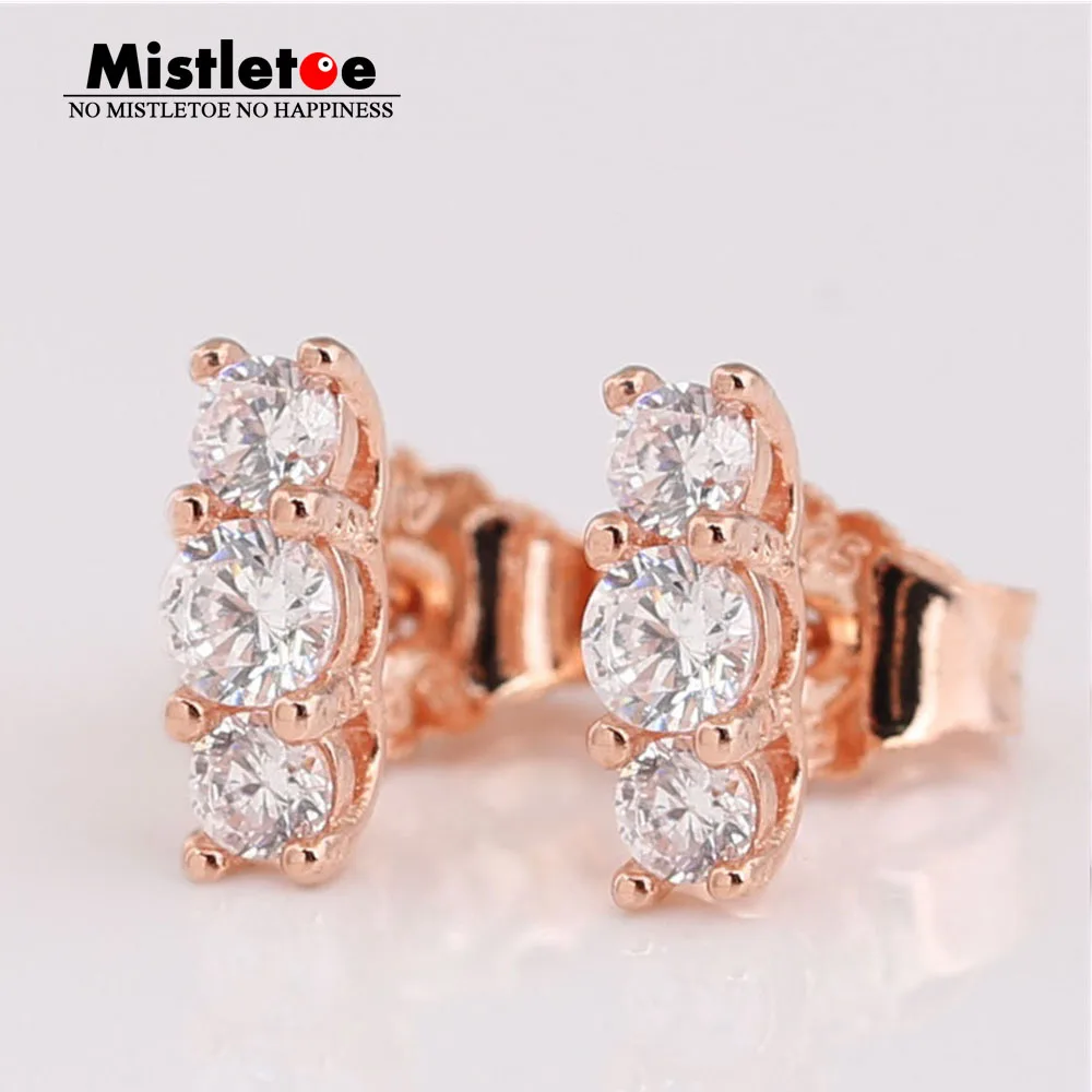 925 пробы серебряные сверкающие элегантные серьги Mistletoe, европейские ювелирные изделия