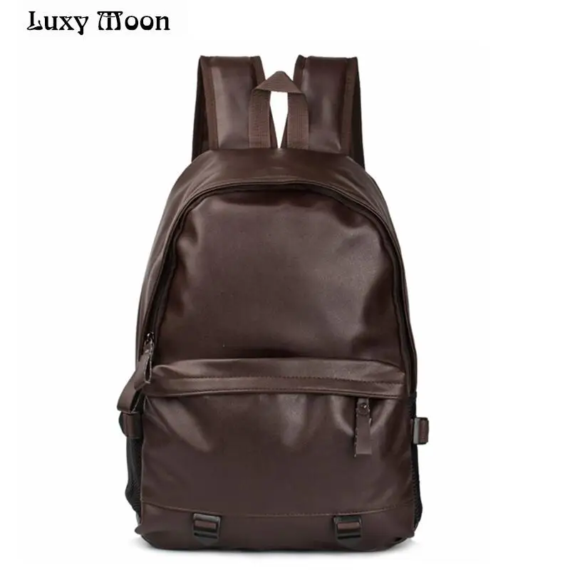 

Luxy Moon New designer fashion black men's backpacks preppy style brown women high quality leather shoulder bag mochila feminina