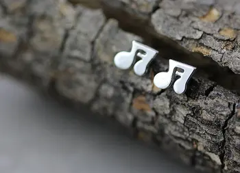 

Fashion new style silvering earrings Beautiful notes stud earrings Music stud earrings for women