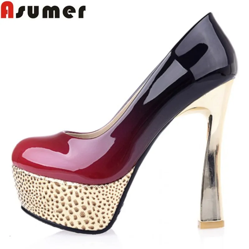 Asumer hot sale high heels shoes round toe thin heels platform shoes popular europea and american style comfortable women pumps