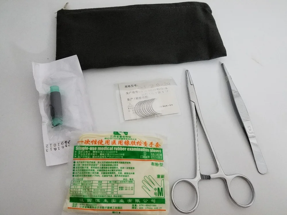 Sutura da pele médica ferramenta prática sutura