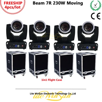 

Litewinsune Freeship 4pcs with Flight Case Sharp Beam Moving Head Light Stage Lighting DJ Beam 7R 230W