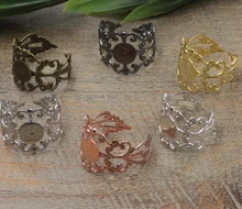 100pcs 6mm,8mm Pad ring blank Cameo Tray,AntiqueBronze/Gold/Silver Ring setting,Handmade DIY Zakka jewelry Finding