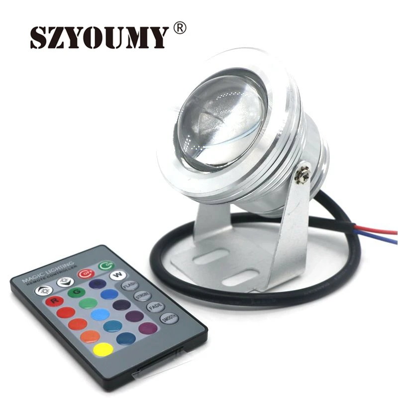 SZYOUMY 16 Цвета 10 W 12 V RGB светодиодный подводная подсветка для фонтана 1000LM бассейн, пруд аквариума аквариумный светодиодный фонарь лампа