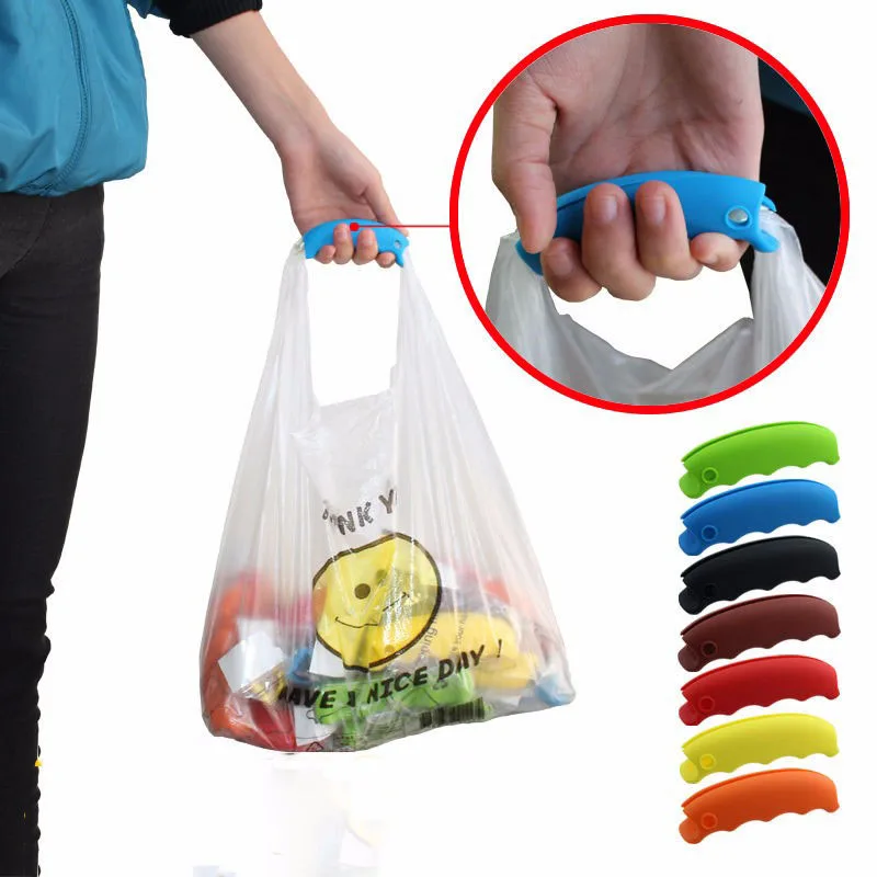 200pcs Silicone Shopping Bag Basket Carrier Grocery Holder Handle