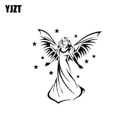 YJZT 13,3*12,1 см прекрасный рисунок принцессы Счастливый Ангел наклейка Силуэт черный/серебристый покрытия кузова автомобиля Стикеры винил