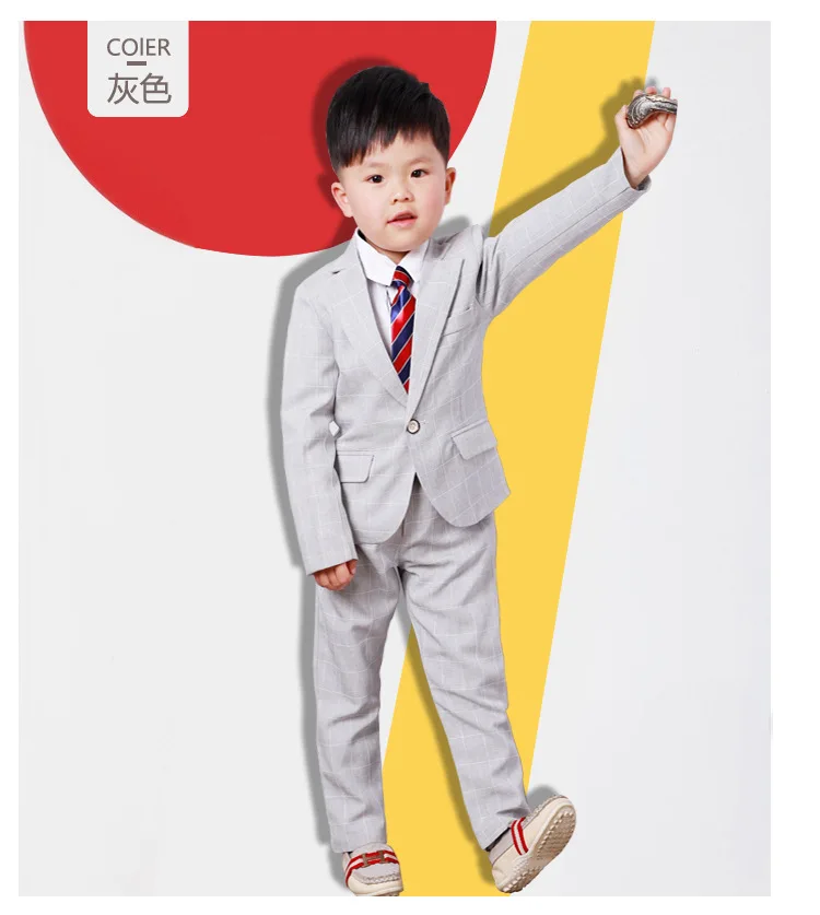 Boy Suits Flower Girl Slim Fit Tuxedo Wedding Suit Party Baptism Christmas Dres Jacket+Shirt+ Tie+Pants 4Pcs Set Blazers H191