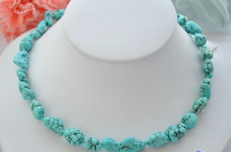 

huij 002246 17" 15mm original blue turquoise bead necklace magnet 5.2