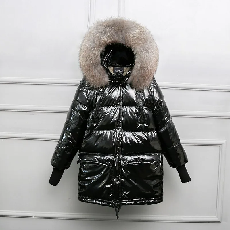 Бренд Bright face, женские пуховики, новинка, зимняя модная верхняя одежда с большим натуральным меховым воротником, пальто LZ028