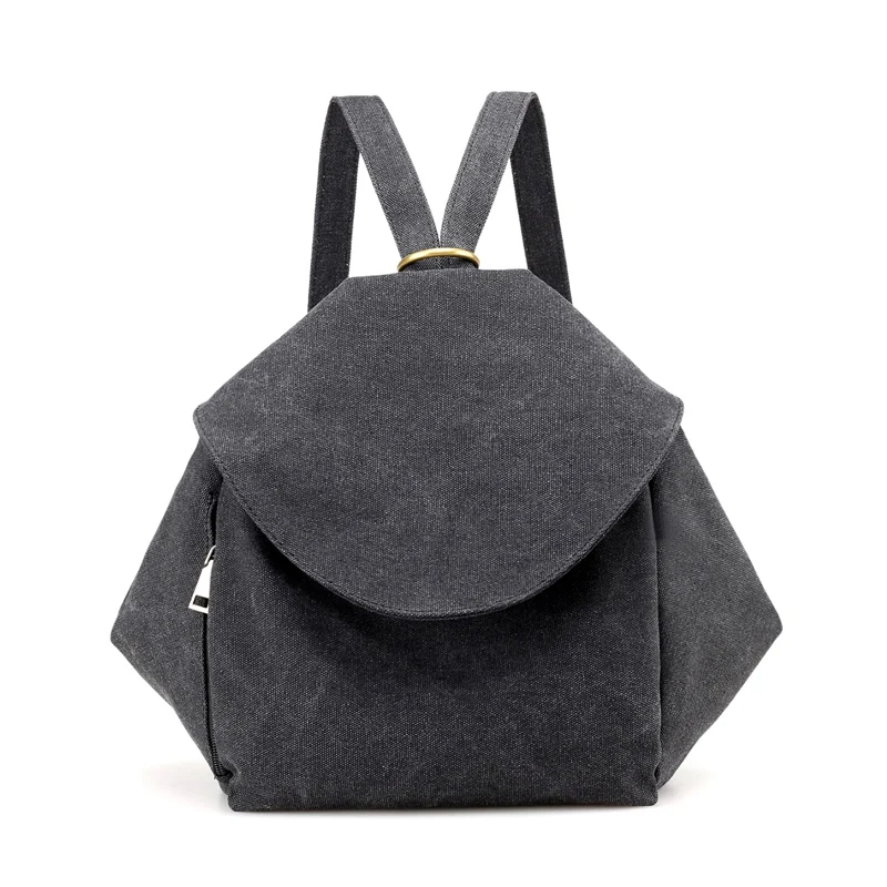 Солнечный магазин корейский стиль холщовый рюкзак женский школьный рюкзак простой винтажный матовый полированный дизайн рюкзак женская сумка - Цвет: Black