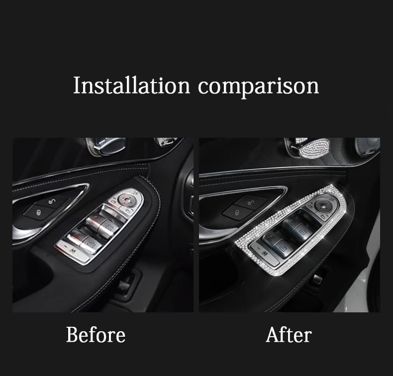 Автомобильные аксессуары для Mercedes-Benz C класса GLC W205 X253- кнопка управления окном автомобиля декоративная клеящаяся рама