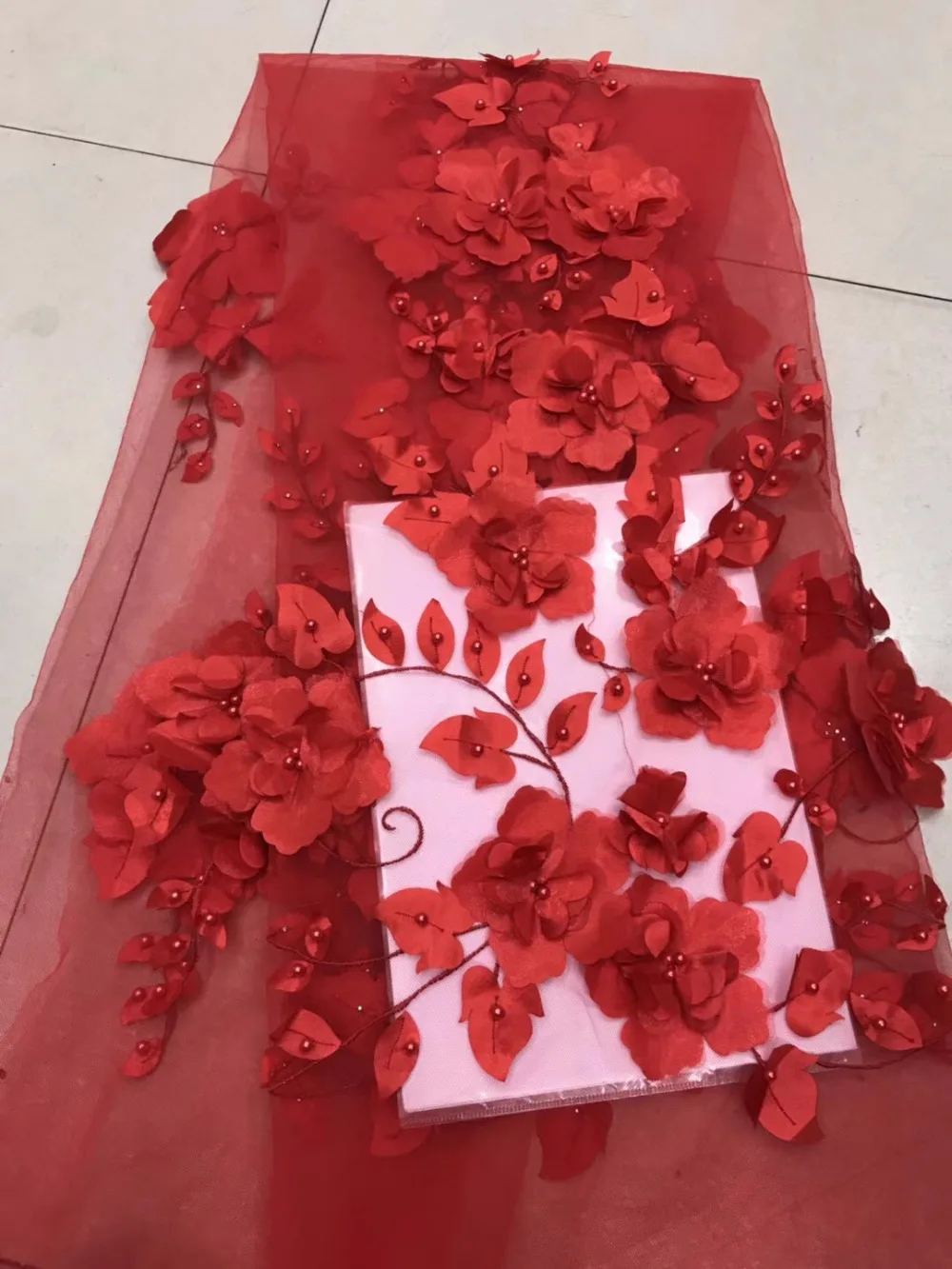 

Latest African Laces 2018 Nigerian 3d Flowers Tulle Lace Fabric African Beautiful Beads Trim Lace Fabric