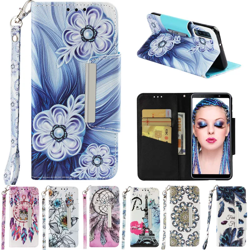 

A750 6.0'' For Samsung A7 2018 Wallet Flip Stand Cover For Samsung Galaxy A7 2018 Case Leather + Silicone Back Magnet A 7 Funda