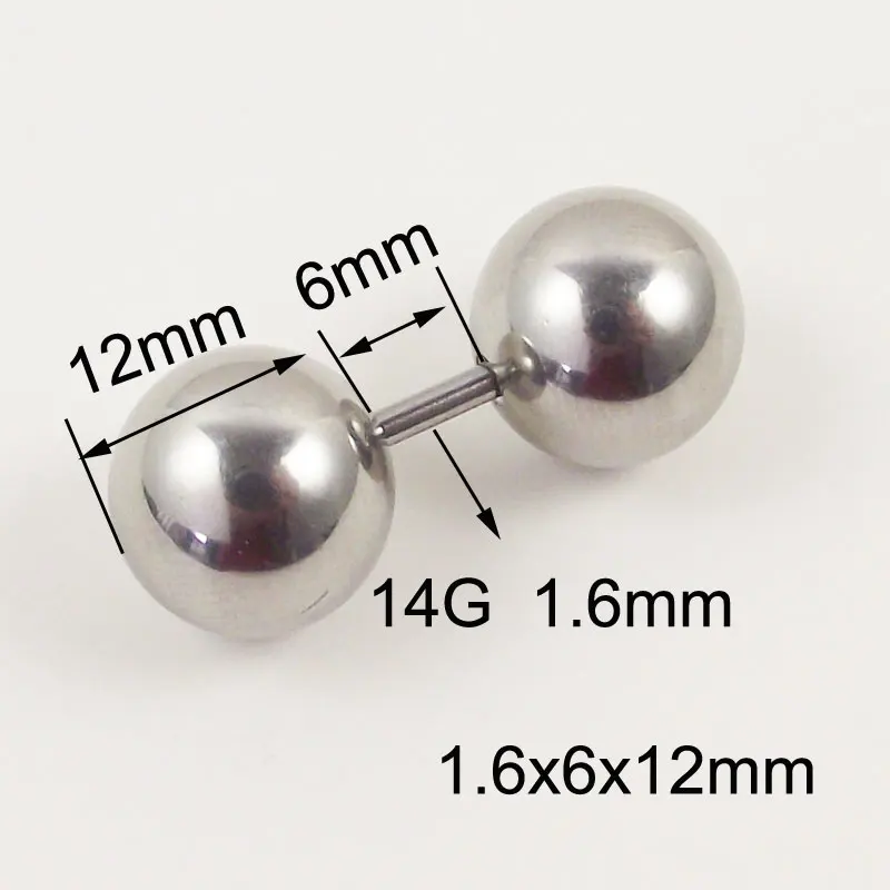 1.6x6x12mm 1 шт. 6 мм Прямые штанги кольца Козелок Уха Пирсинг PA ниппель вагинальное кольцо серии Кольца Бар ювелирные изделия для тела - Окраска металла: 1.6x6x12mm