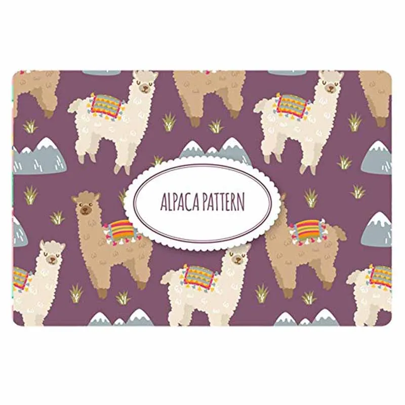 Cartoon Llama Alpaca Door Mat Purple Non Slip Rubber Doormat Area Carpet Shoes Rug | Дом и сад