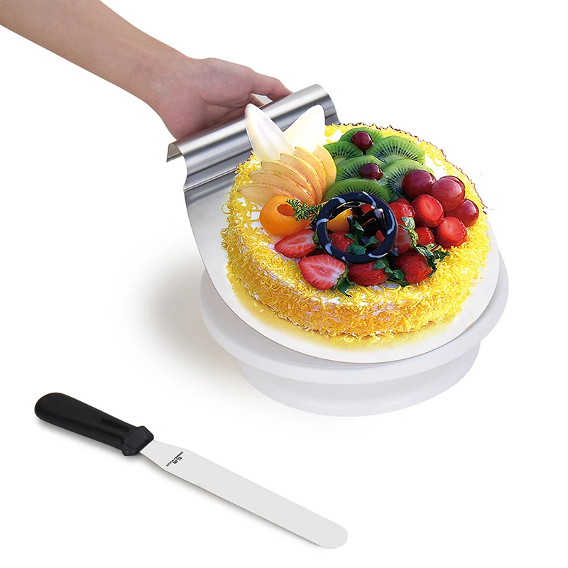 3 шт. инструменты для украшения торта ручной поворотный стол вращающаяся подставка принадлежности для выпечки Комплект торта лопатка Черпак формы для выпечки Инструменты