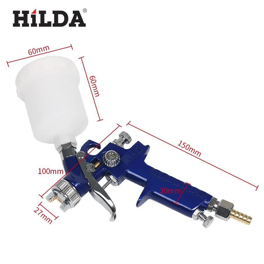 HILDA Car Furniture Repair Gun 0.8MM/1.0MM Nozzle H-2000 Professional HVLP Spray Gun Mini Air Paint Spray Guns Airbrush HILDA Car Furniture Repair Gun 0.8MM/1.0MM Nozzle H-2000 Professional HVLP Spray Gun Mini Air Paint Spray Guns Airbrush