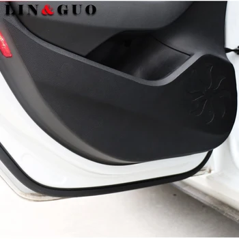

4pcs High quality leather Car Door Inner door prevent kick scratches protection pad Sticker Fit For Audi A3 A4L A6L Q3 Q5