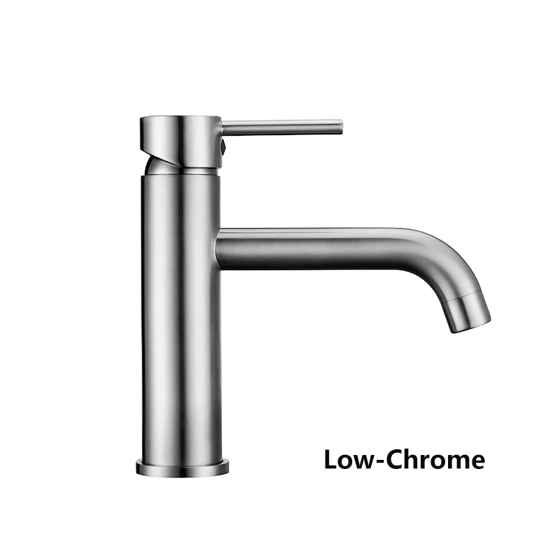 Low-Chrome Smesiteli Смесители для ванной комнаты, акция, кран Круглый матовый черный золотой розовый белый смеситель для ванной комнаты, маленький кран для раковины - Цвет: Low-Chrome