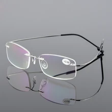 AORON hombres Flexible Ultra liviano de memoria de titanio sin marco de las mujeres de la marca gafas de lectura sin montura dioptrías + 1,00 + 1,50 + 2,00 + 2,50 + 3