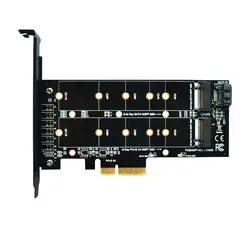 M Компоненты NGFF к PCI Express X4 B-ключ M.2 SSD аксессуары Панели NVME Мини компьютер с двумя Интерфейс адаптера черного цвета