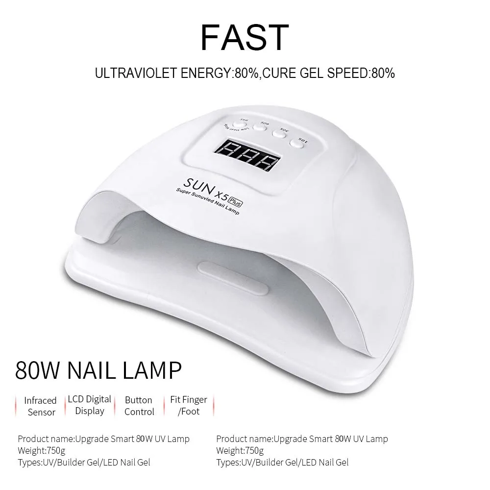 Набор для ногтей 45 Вт/54 Вт/80 Вт УФ светодиодный светильник Сушилка с 6 шт. Гель-лак для ногтей комплект гель-лаков для ногтей для маникюра Инструменты для дизайна ногтей