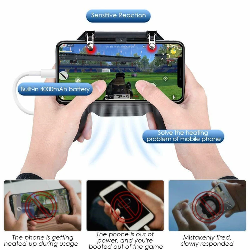  Heat dissipation with charging Mobile Gaming Controller/Trigger for PUBG Game