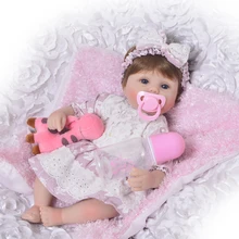 Reborn pretty girl baby dolls 40 см мягкая ткань тела силиконовые куклы-Новорожденные лучший детский подарок bebes reborn bonecas menina
