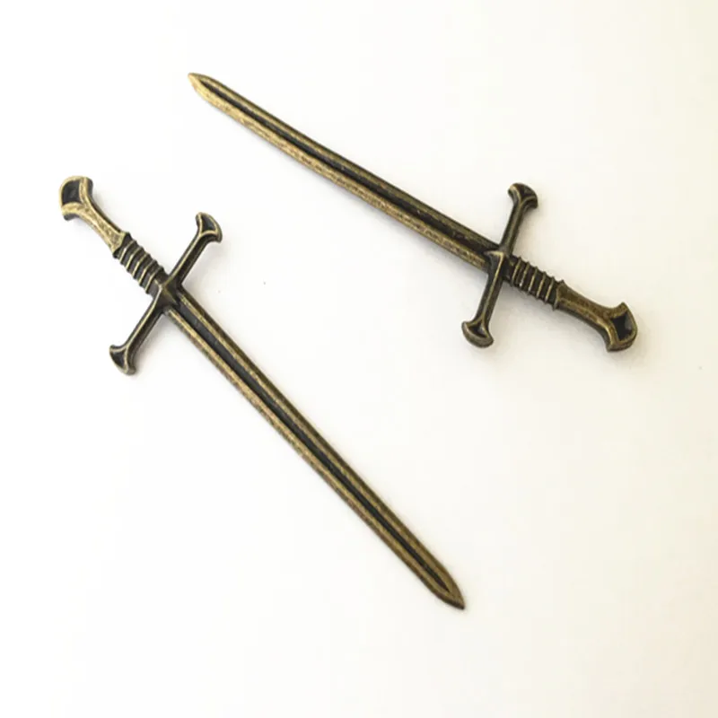 

3pcs/lot 26mmx87mm Antique bronze sword Charms necklace pendant mini pendant connector Charms accessories