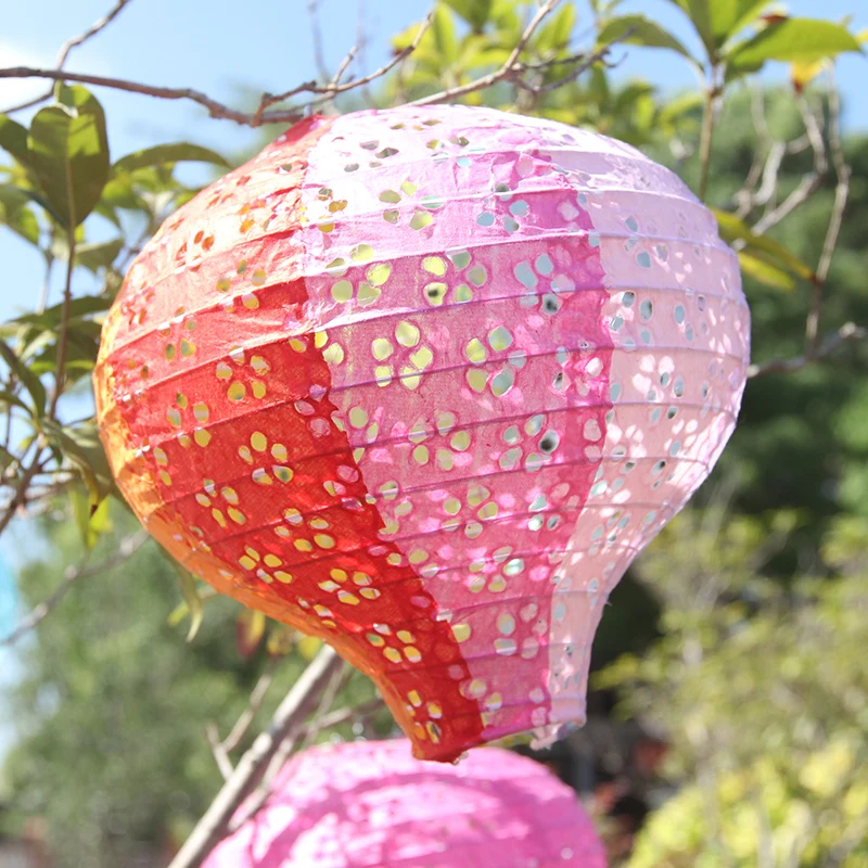 20 см воздушный шар бумажный полый бумажный фонарь Радужный декоративный фонарь детский день рождения принадлежности Свадебные украшения для домашнего праздника